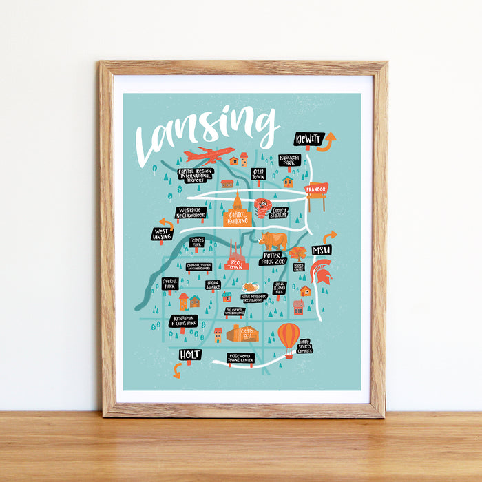 Illustrated Map of Lansing